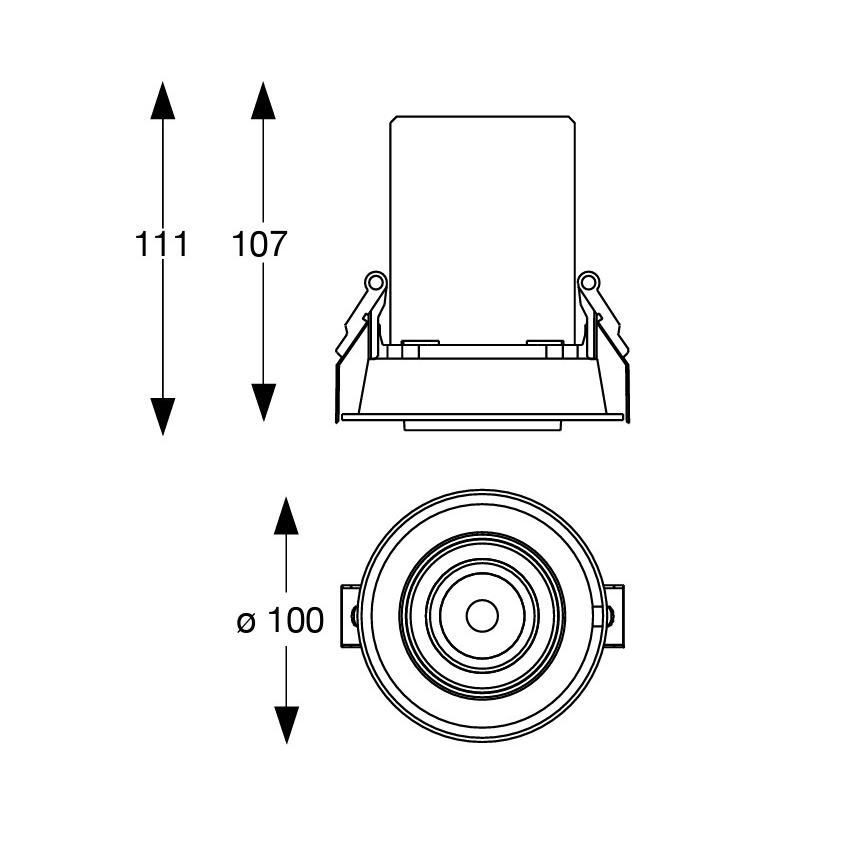 Ideal Lux - Wpuszczana oprawa punktowa LED NOVA, 12W/230V, 3000K, CRI 90, śr. 10 cm, czarna