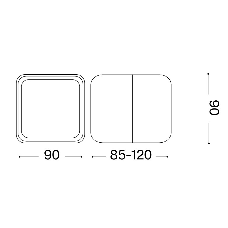 Ideal Lux - Kinkiet zewnętrzny LED OMEGA LED/7W/230V CRI 90 IP54 antracyt