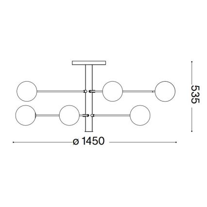 Ideal Lux - LED Żyrandol COSMOPOLITAN 12xG9/3W/230V śr. 145 cm czarny