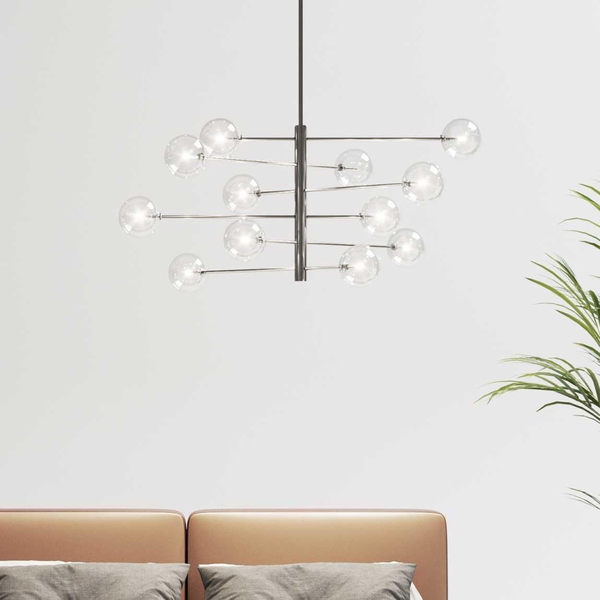 Ideal Lux - LED Żyrandol EQUINOXE 12xG4/2W/230V śr. 124 cm chrom błyszczący/przezroczysty