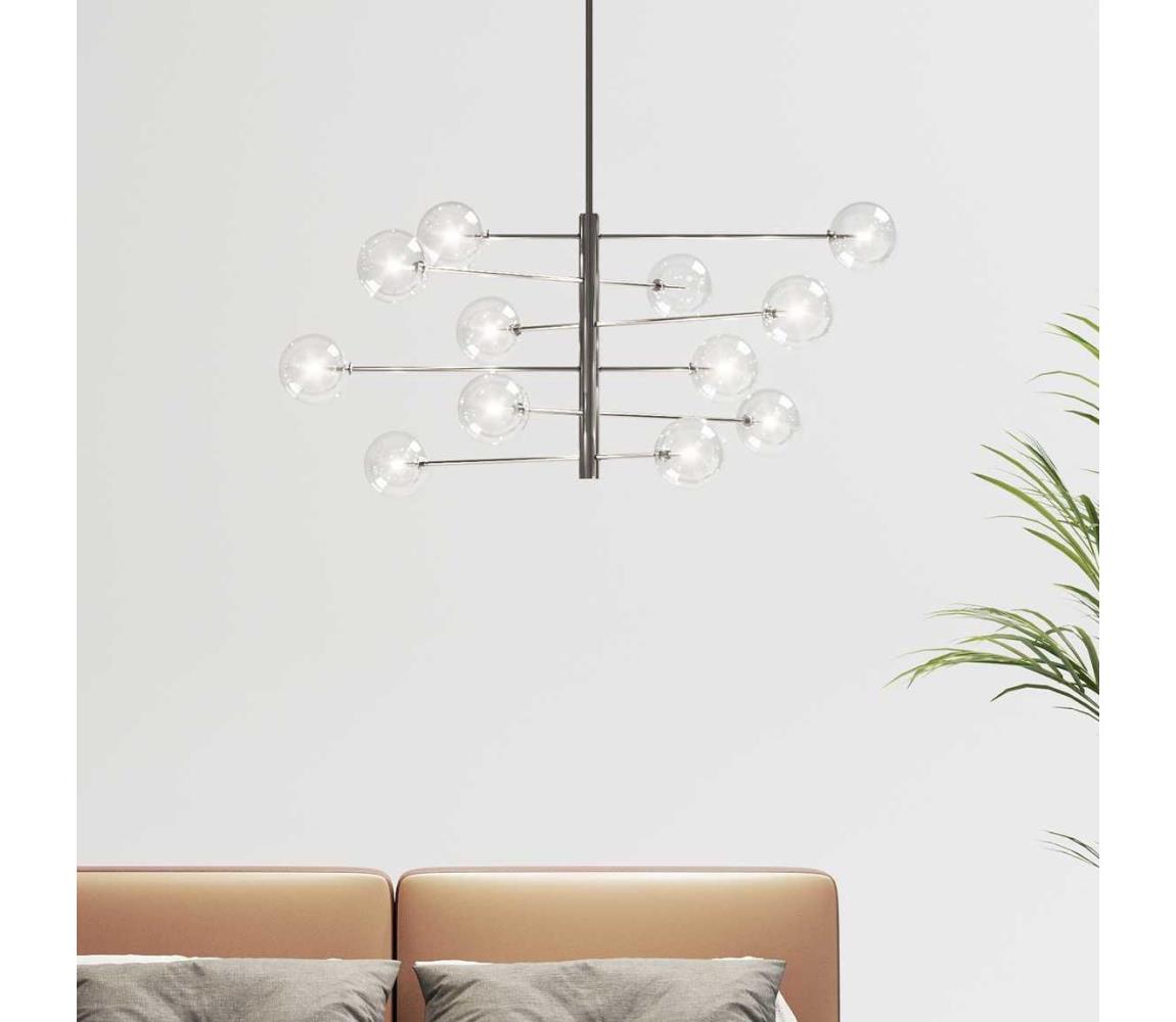 Ideal Lux - LED Żyrandol EQUINOXE 12xG4/2W/230V śr. 124 cm chrom/przezroczysty