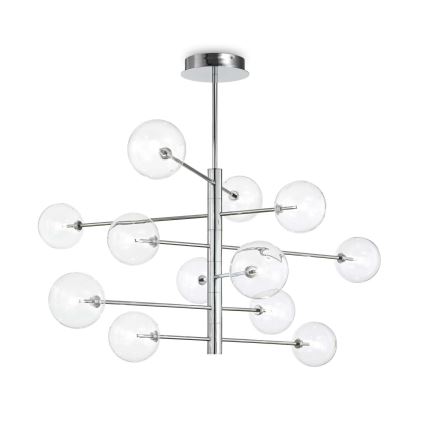 Ideal Lux - LED Żyrandol EQUINOXE 12xG4/2W/230V śr. 124 cm chrom błyszczący/przezroczysty