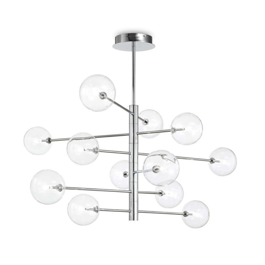 Ideal Lux - LED Żyrandol EQUINOXE 12xG4/2W/230V śr. 124 cm chrom błyszczący/przezroczysty