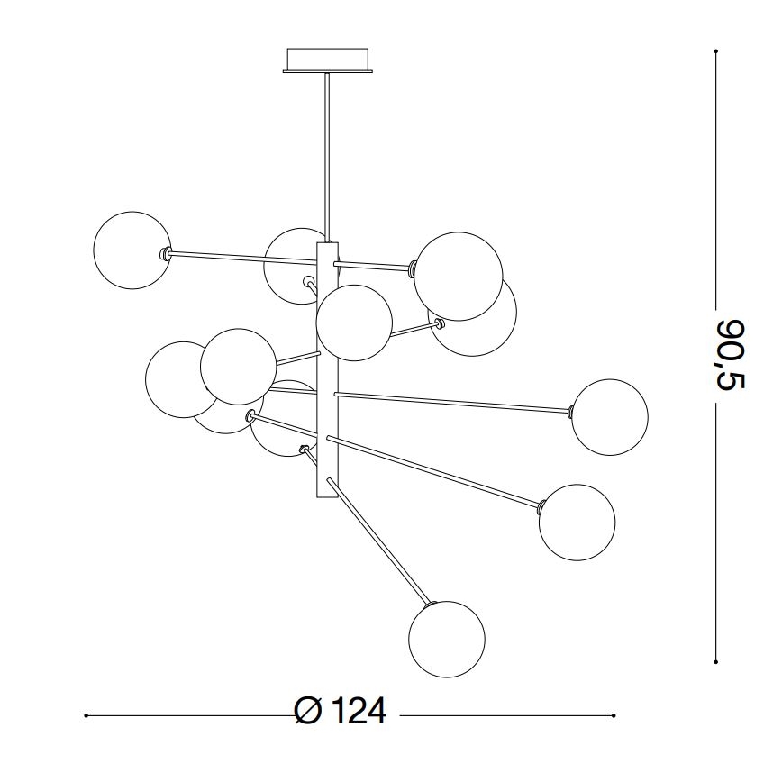 Ideal Lux - LED Żyrandol EQUINOXE 12xG4/2W/230V śr. 124 cm chrom błyszczący/przezroczysty