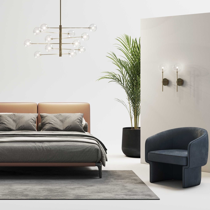Ideal Lux - LED Żyrandol EQUINOXE 12xG4/2W/230V śr. 124 cm mosiądz/przezroczysty