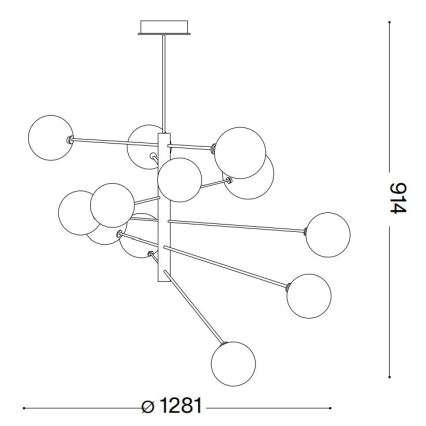 Ideal Lux - LED Żyrandol EQUINOXE 12xG4/2W/230V śr. 128,1 cm chrom błyszczący/przezroczysty