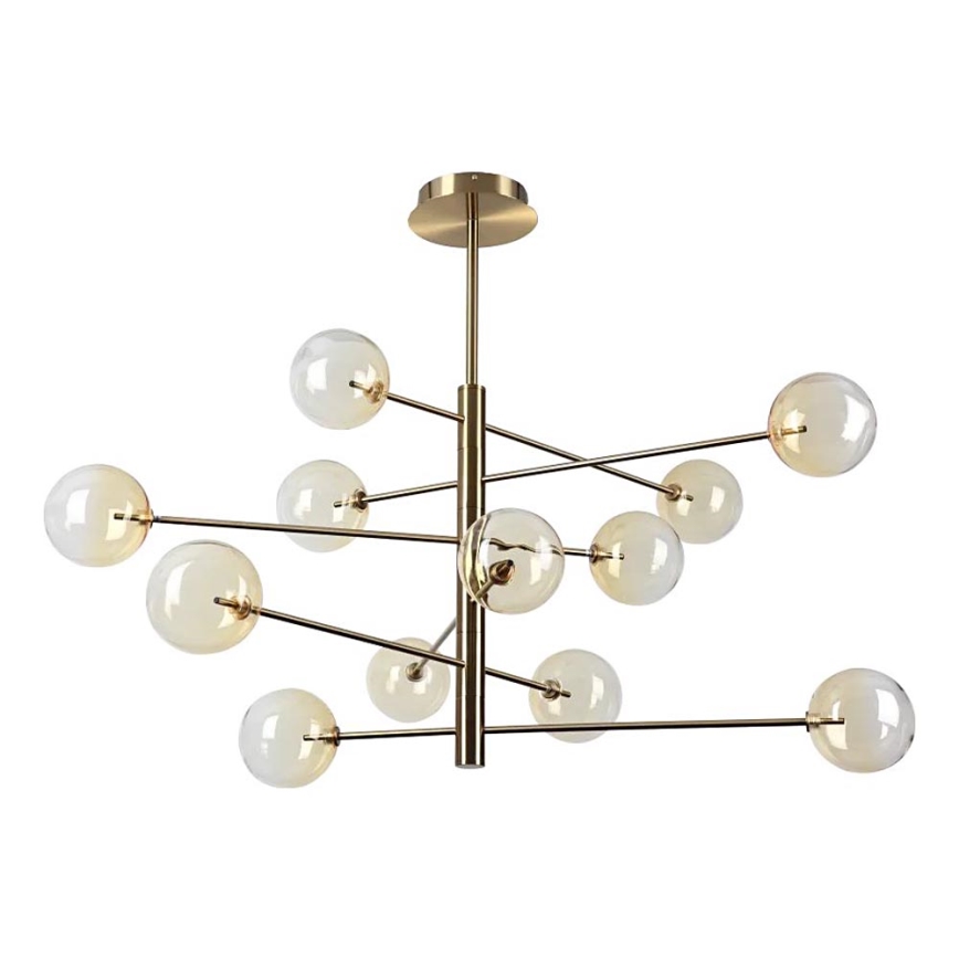 Ideal Lux - LED Żyrandol EQUINOXE 12xG4/2W/230V śr. 128,1 cm mosiądz/dymny