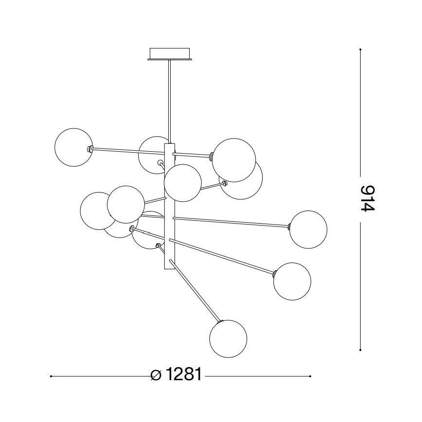 Ideal Lux - LED Żyrandol EQUINOXE 12xG4/2W/230V śr. 128,1 cm mosiądz/dymny