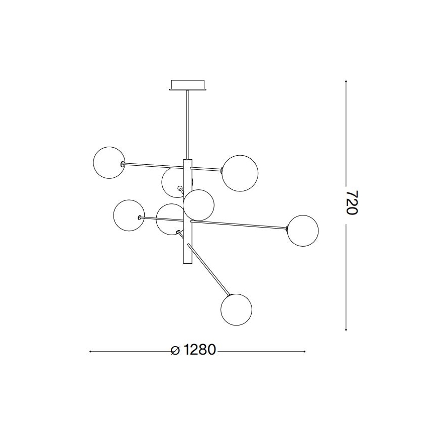 Ideal Lux - LED Żyrandol EQUINOXE 8xG4/2W/230V śr. 128 cm chrom błyszczący/dymny