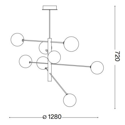 Ideal Lux - LED Żyrandol EQUINOXE 8xG4/2W/230V śr. 128 cm mosiądz/dymny