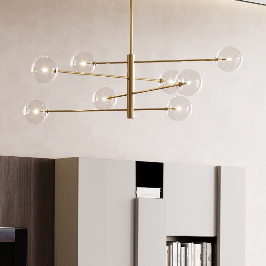 Ideal Lux - LED Żyrandol EQUINOXE 8xG4/2W/230V śr. 128 cm mosiądz/przezroczysty