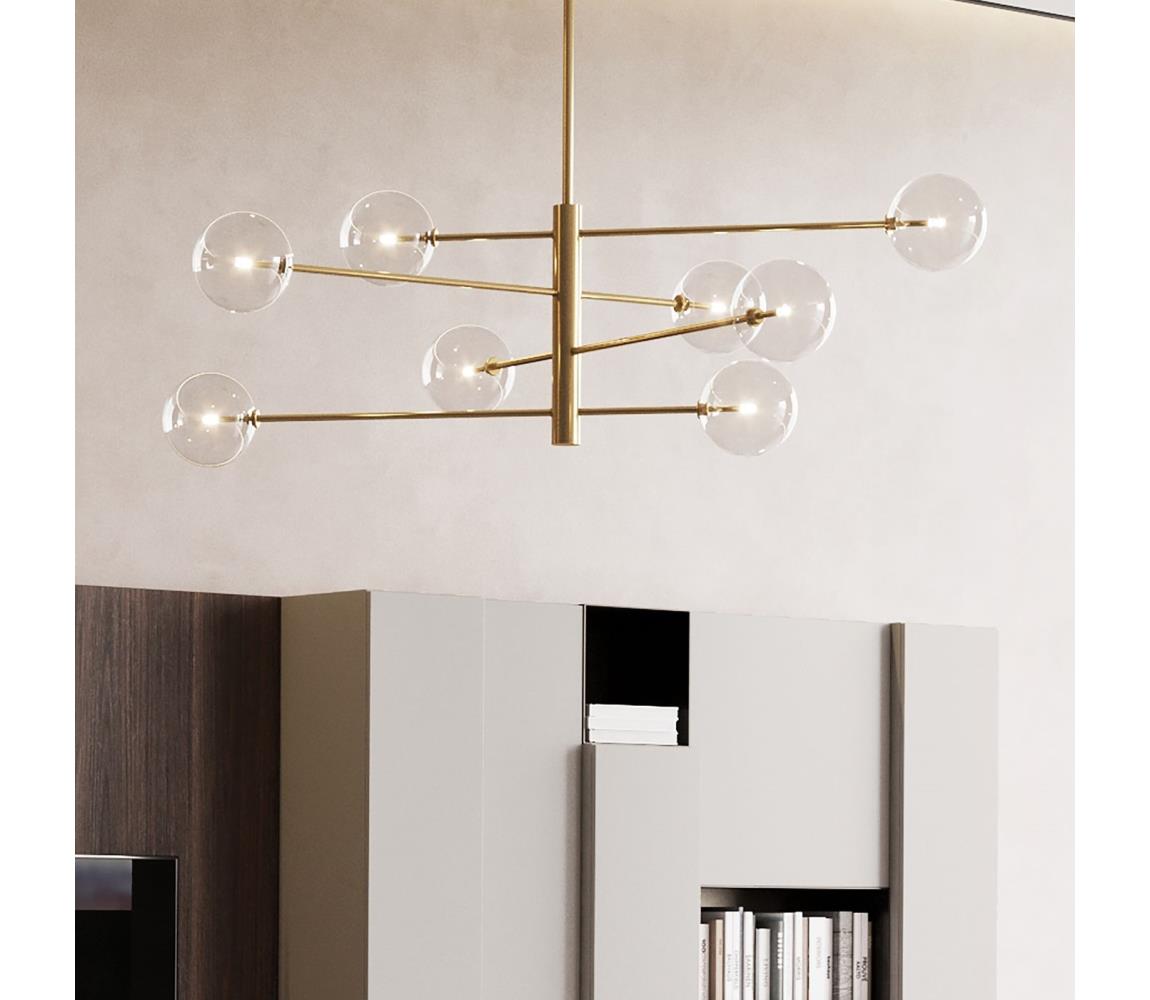 Ideal Lux - LED Żyrandol EQUINOXE 8xG4/2W/230V śr. 128 cm mosiądz/przezroczysty