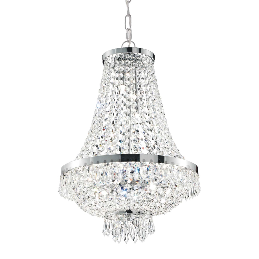 Ideal Lux - LED Żyrandol kryształowy na łańcuchu CAESAR 12xG9/3W/230V śr. 55 cm chrom błyszczący