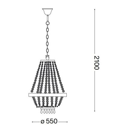 Ideal Lux - LED Żyrandol kryształowy na łańcuchu CAESAR 12xG9/3W/230V śr. 55 cm chrom błyszczący