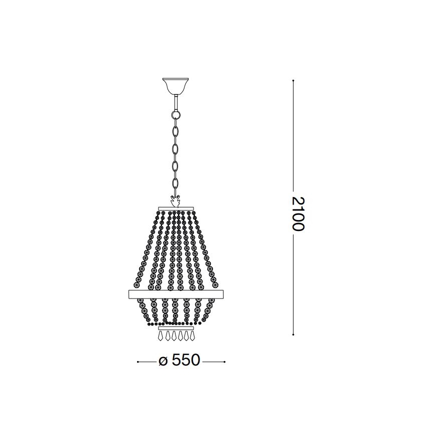 Ideal Lux - LED Żyrandol kryształowy na łańcuchu CAESAR 12xG9/3W/230V śr. 55 cm chrom błyszczący