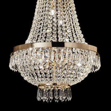 Ideal Lux - LED Żyrandol kryształowy na łańcuchu CAESAR 12xG9/3W/230V śr. 55 cm złoty