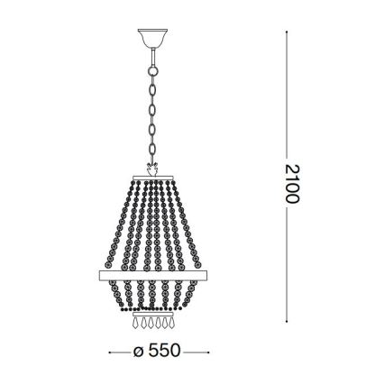 Ideal Lux - LED Żyrandol kryształowy na łańcuchu CAESAR 12xG9/3W/230V śr. 55 cm złoty