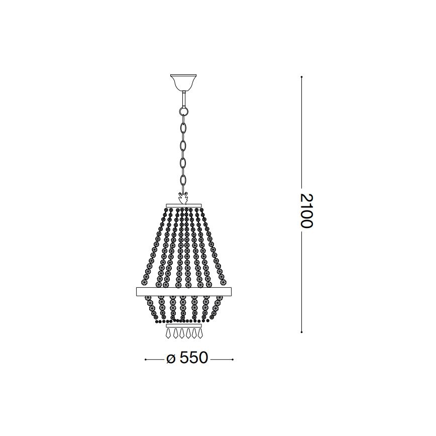 Ideal Lux - LED Żyrandol kryształowy na łańcuchu CAESAR 12xG9/3W/230V śr. 55 cm złoty