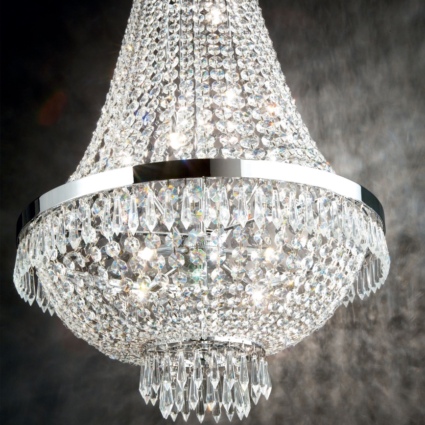 Ideal Lux - LED Żyrandol kryształowy na łańcuchu CAESAR 6xG9/3W/230V śr. 38 cm chrom błyszczący