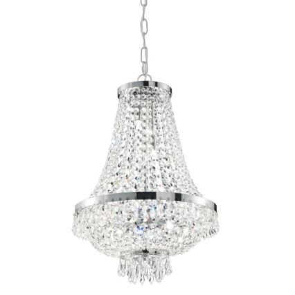 Ideal Lux - LED Żyrandol kryształowy na łańcuchu CAESAR 6xG9/3W/230V śr. 38 cm chrom błyszczący