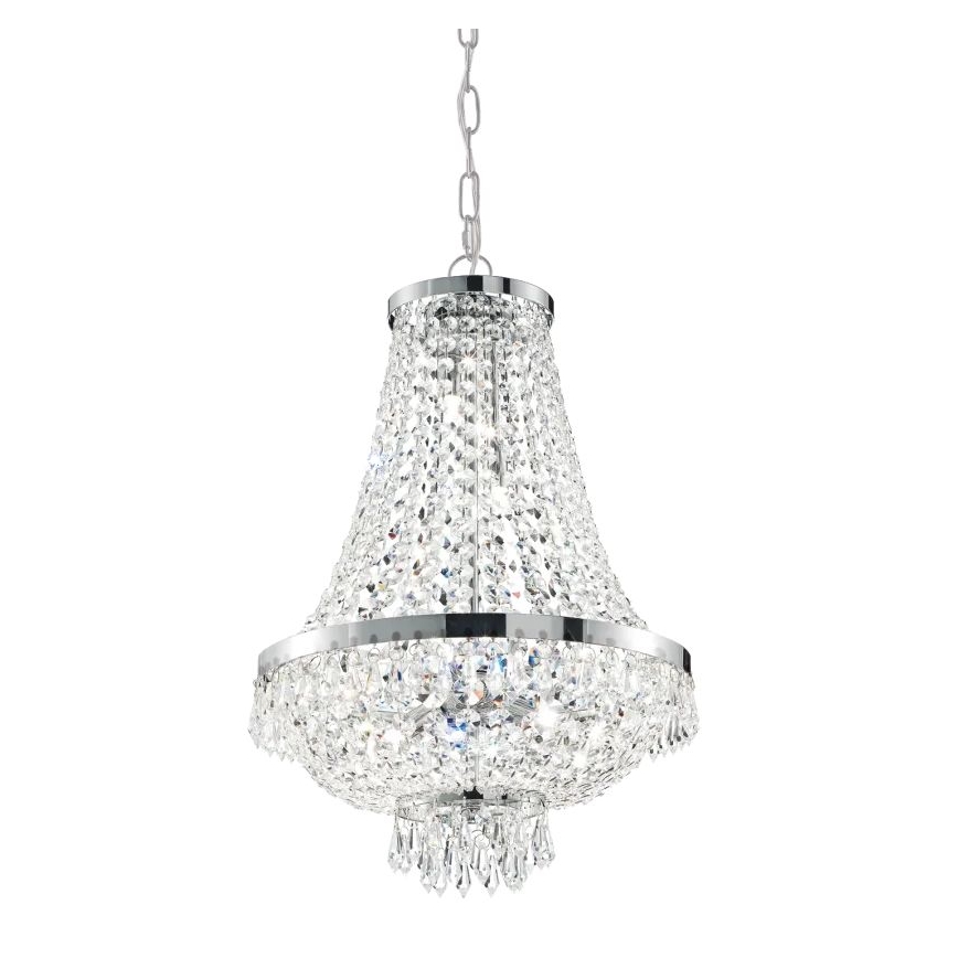 Ideal Lux - LED Żyrandol kryształowy na łańcuchu CAESAR 6xG9/3W/230V śr. 38 cm chrom błyszczący