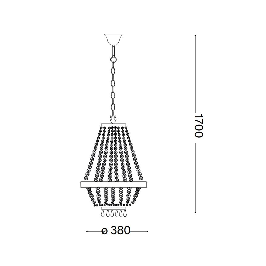 Ideal Lux - LED Żyrandol kryształowy na łańcuchu CAESAR 6xG9/3W/230V śr. 38 cm chrom błyszczący