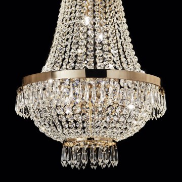 Ideal Lux - LED Żyrandol kryształowy na łańcuchu CAESAR 6xG9/3W/230V śr. 38 cm złoty