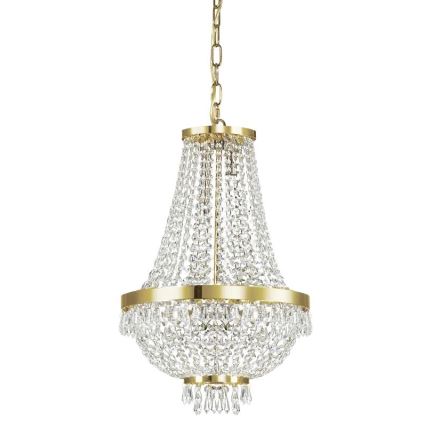 Ideal Lux - LED Żyrandol kryształowy na łańcuchu CAESAR 6xG9/3W/230V śr. 38 cm złoty