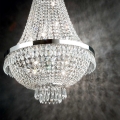 Ideal Lux - LED Żyrandol kryształowy na łańcuchu CAESAR 9xG9/3W/230V śr. 45 cm chrom błyszczący