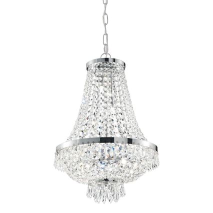 Ideal Lux - LED Żyrandol kryształowy na łańcuchu CAESAR 9xG9/3W/230V śr. 45 cm chrom błyszczący