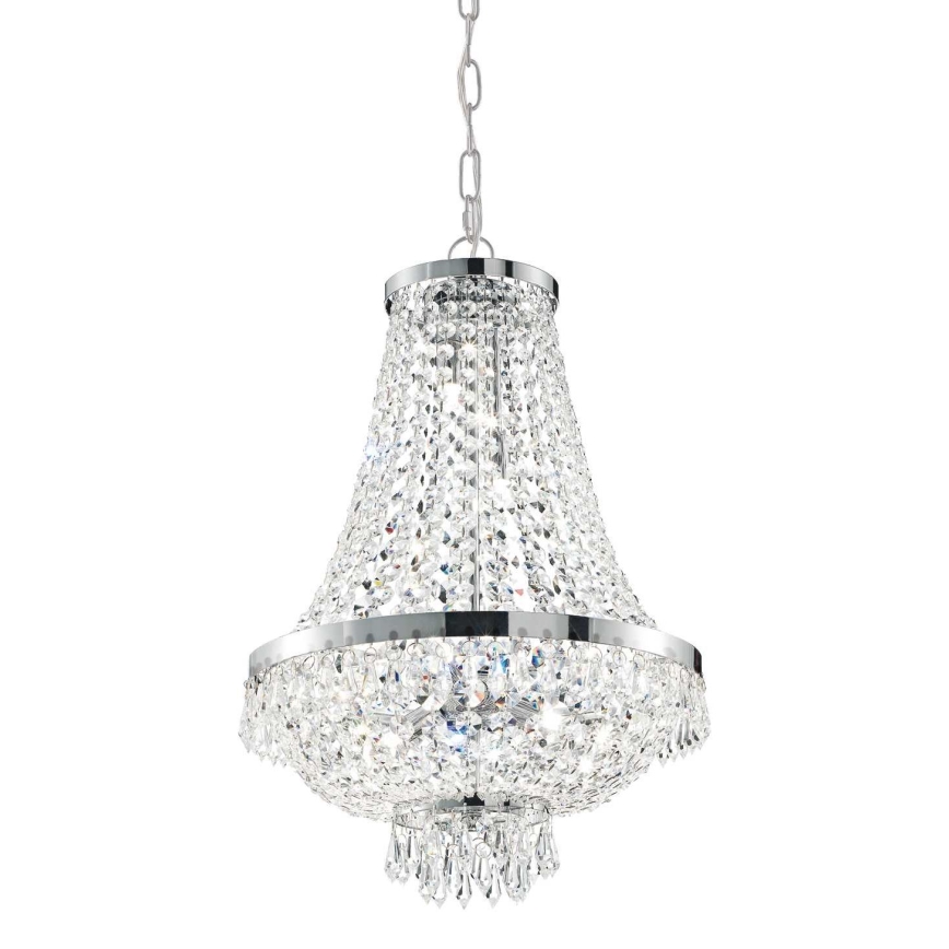 Ideal Lux - LED Żyrandol kryształowy na łańcuchu CAESAR 9xG9/3W/230V śr. 45 cm chrom błyszczący