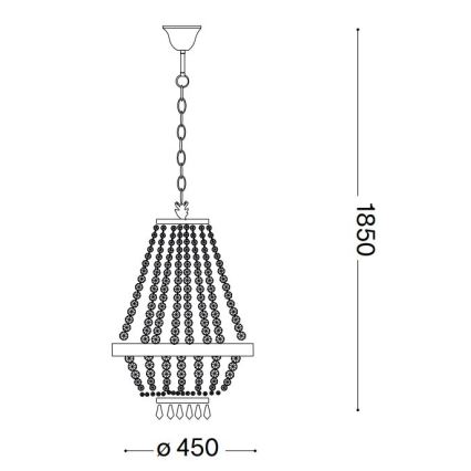 Ideal Lux - LED Żyrandol kryształowy na łańcuchu CAESAR 9xG9/3W/230V śr. 45 cm chrom błyszczący