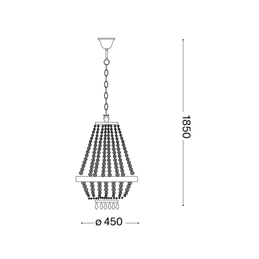 Ideal Lux - LED Żyrandol kryształowy na łańcuchu CAESAR 9xG9/3W/230V śr. 45 cm chrom błyszczący