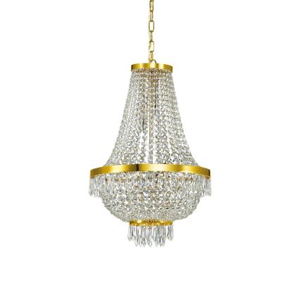 Ideal Lux - LED Żyrandol kryształowy na łańcuchu CAESAR 9xG9/3W/230V śr. 45 cm złoty