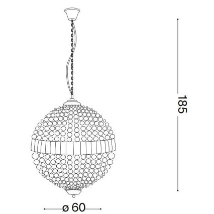 Ideal Lux - LED Żyrandol kryształowy na łańcuchu LUXOR 12xG9/3W/230V śr. 60 cm przezroczysty
