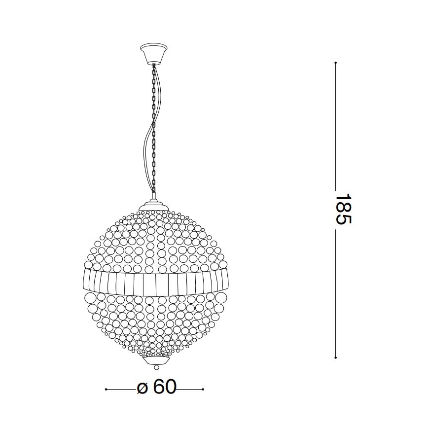 Ideal Lux - LED Żyrandol kryształowy na łańcuchu LUXOR 12xG9/3W/230V śr. 60 cm przezroczysty