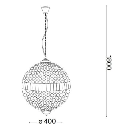 Ideal Lux - LED Żyrandol kryształowy na łańcuchu LUXOR 6xG9/3W/230V śr. 40 cm przezroczysty