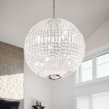 Ideal Lux - LED Żyrandol kryształowy na łańcuchu LUXOR 8xG9/3W/230V śr. 50 cm przezroczysty