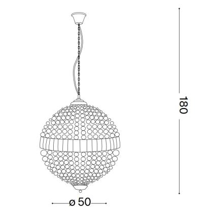 Ideal Lux - LED Żyrandol kryształowy na łańcuchu LUXOR 8xG9/3W/230V śr. 50 cm przezroczysty