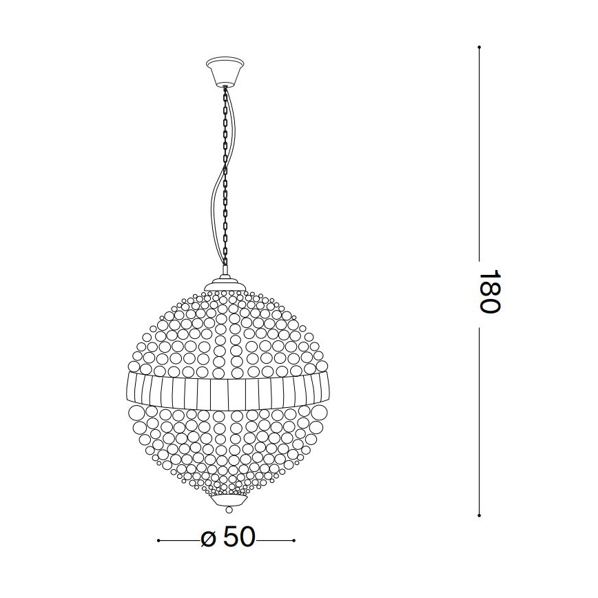 Ideal Lux - LED Żyrandol kryształowy na łańcuchu LUXOR 8xG9/3W/230V śr. 50 cm przezroczysty