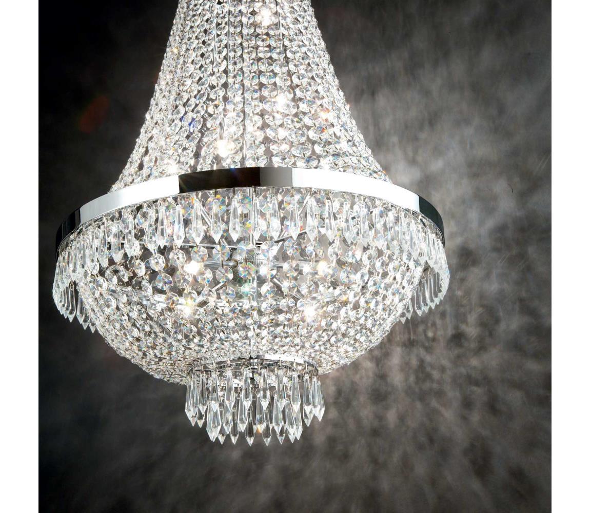 Ideal Lux - LED Żyrandol kryształowy na łańcuchu CAESAR 12xG9/3W/230V śr. 55 cm chrom