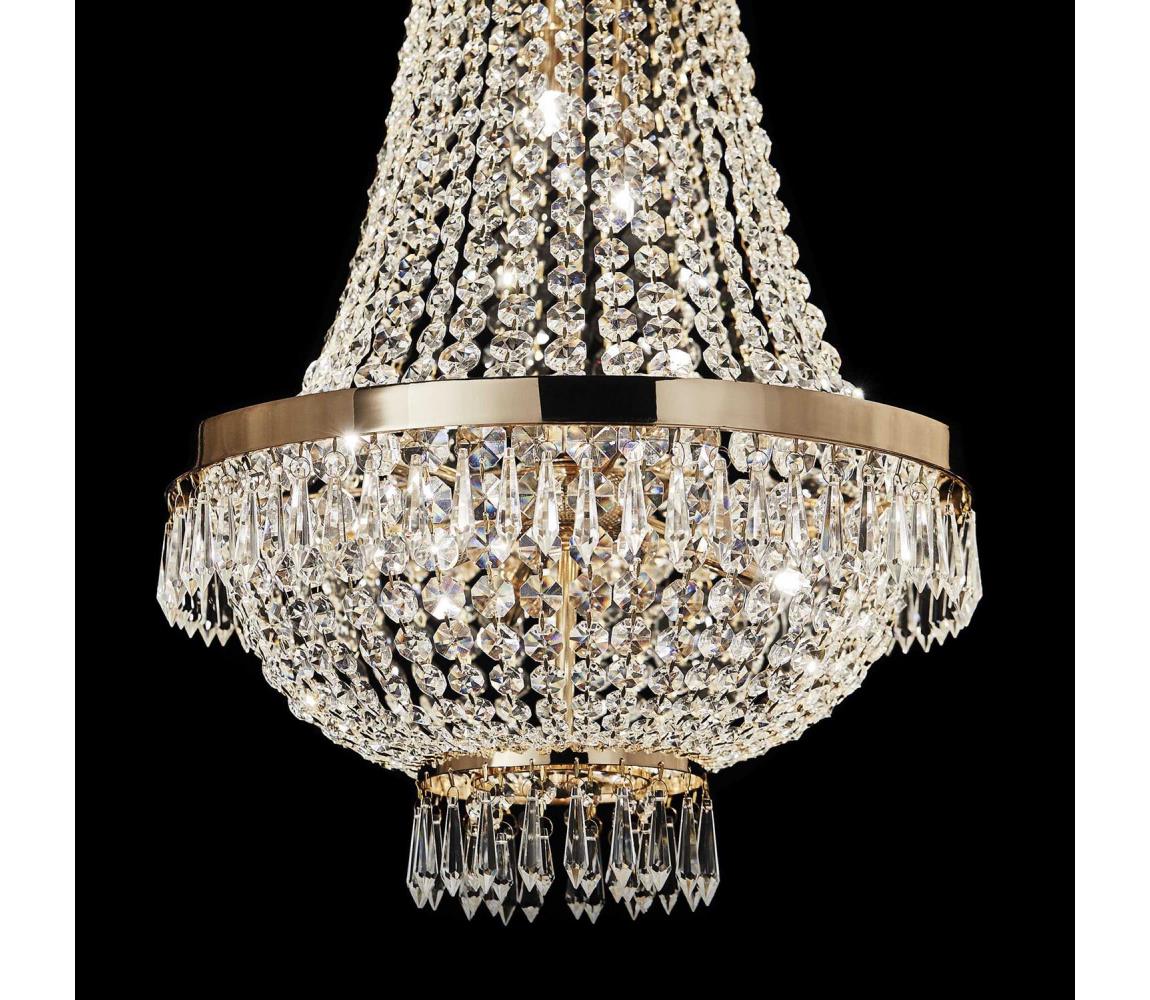Ideal Lux - LED Żyrandol kryształowy na łańcuchu CAESAR 12xG9/3W/230V śr. 55 cm złoty