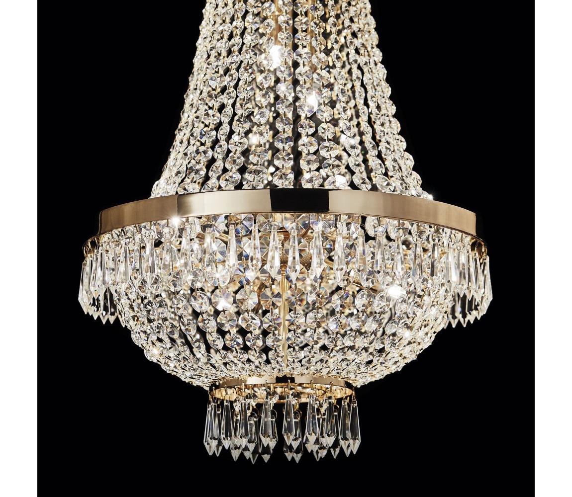 Ideal Lux - LED Żyrandol kryształowy na łańcuchu CAESAR 6xG9/3W/230V śr. 38 cm złoty