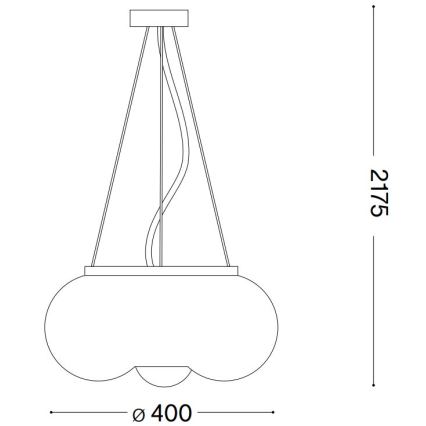 Ideal Lux - LED Żyrandol na lince ARIZONA 3xGX53/9W/230V śr. 40 cm biały