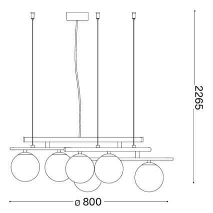 Ideal Lux - LED żyrandol na lince ATLAS 6xG9/3W/230V złoty