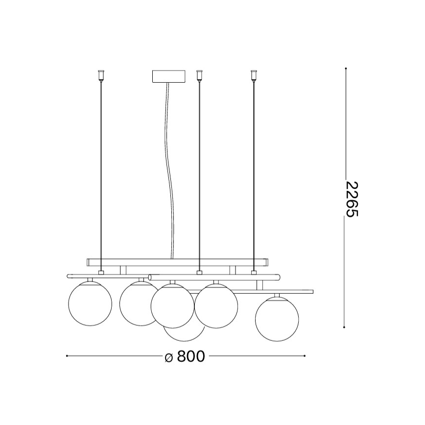Ideal Lux - LED żyrandol na lince ATLAS 6xG9/3W/230V złoty