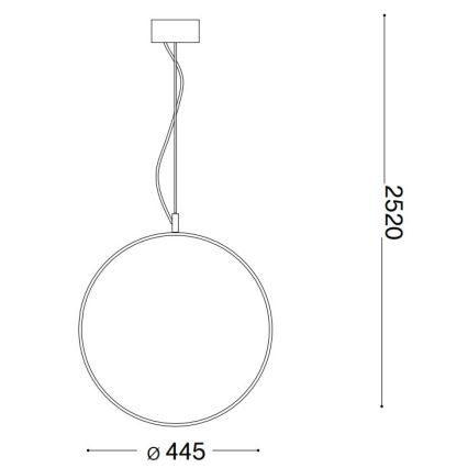 Ideal Lux - LED Żyrandol na lince CIRCUS LED/29W/230V śr. 44 cm CRI 90 czarny