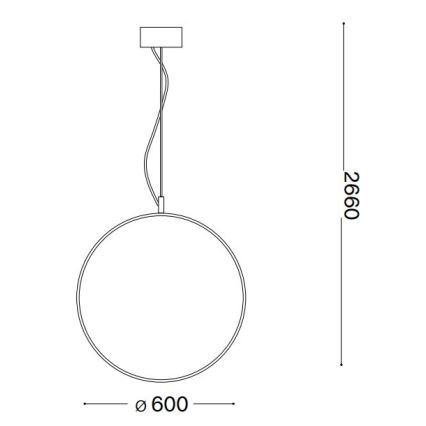 Ideal Lux - LED Żyrandol na lince CIRCUS LED/33W/230V śr. 60 cm CRI 90 czarny