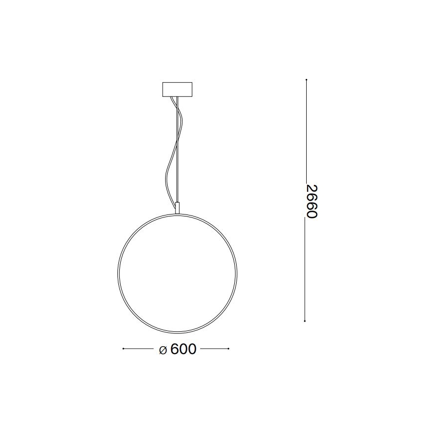 Ideal Lux - LED Żyrandol na lince CIRCUS LED/33W/230V śr. 60 cm CRI 90 czarny
