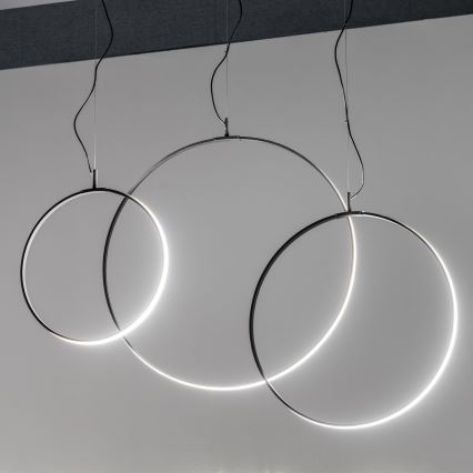 Ideal Lux - LED Żyrandol na lince CIRCUS LED/36W/230V śr. 74,5 cm CRI 90 czarny
